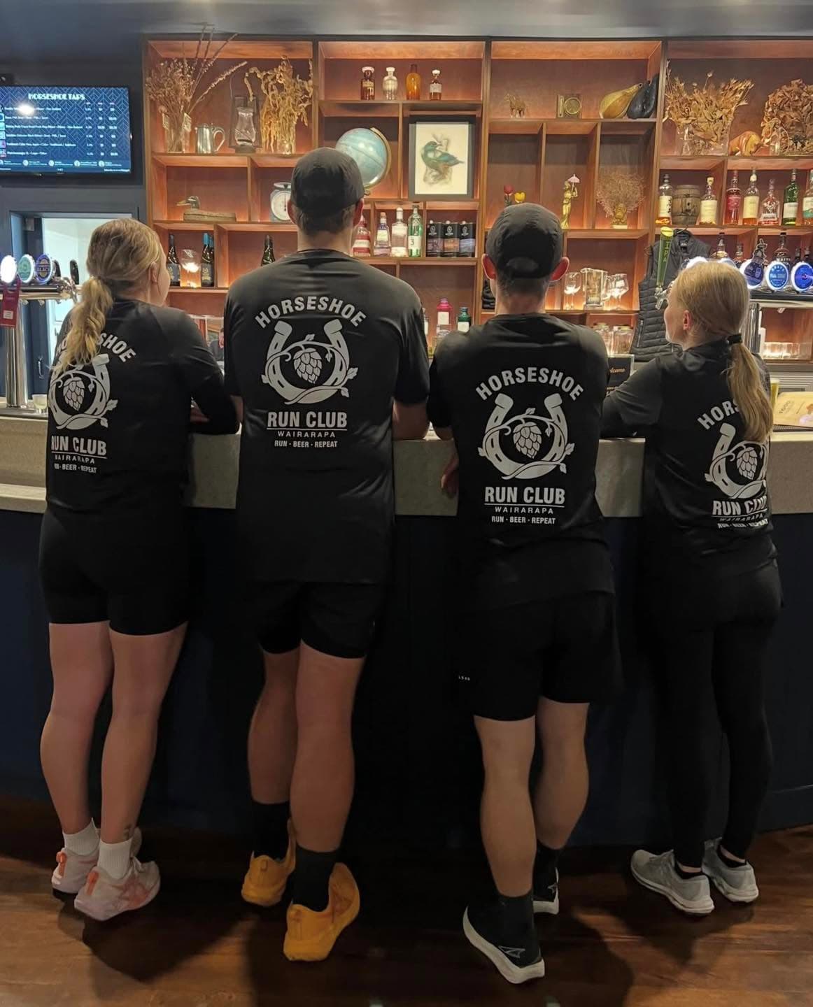 Horseshoe Run Club back-print tees