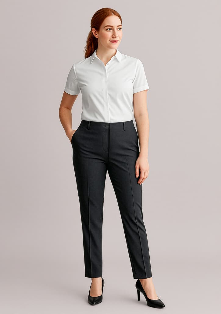 Siena Womens Bandless Elastic Waist Pant — Black
