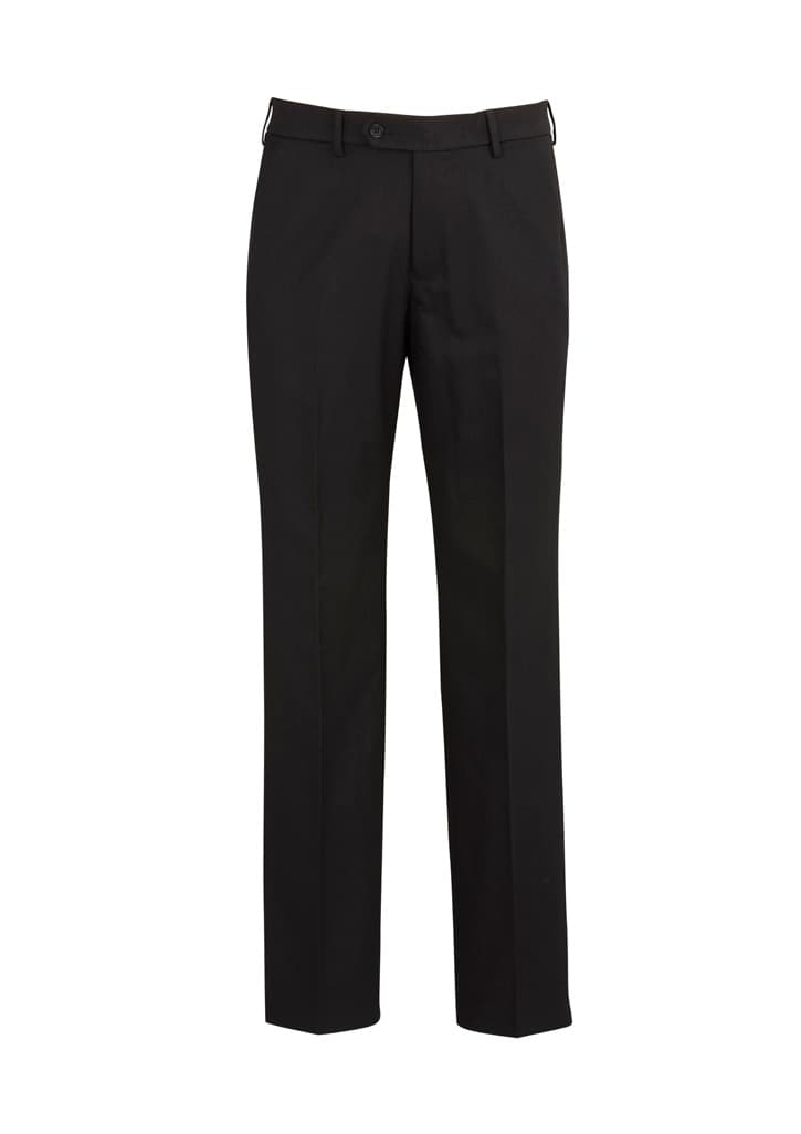 Cool Stretch Mens Flat Front Pant (Stout) — Black
