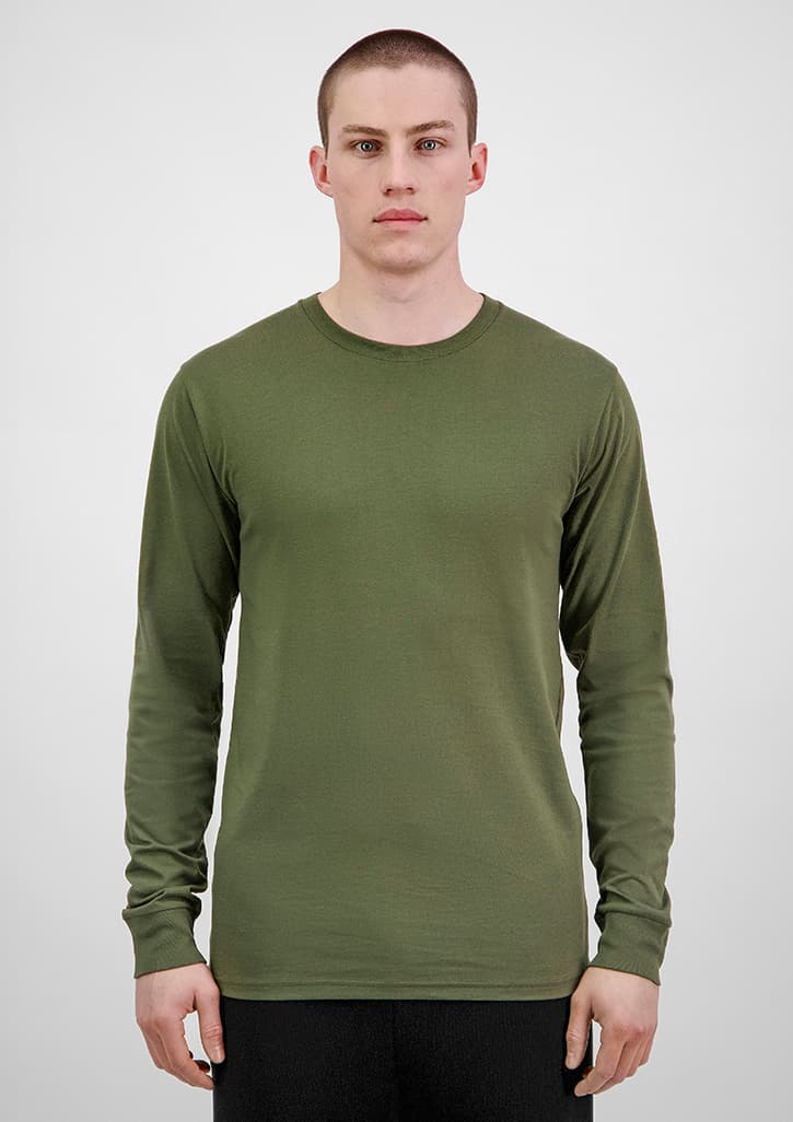 Basis Mens Long Sleeve Tee — Army