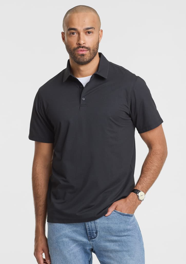 Venture Mens Short Sleeve Polo — Black