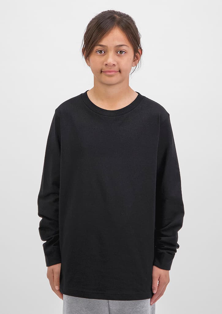 Basis Kids Long Sleeve Tee — Black