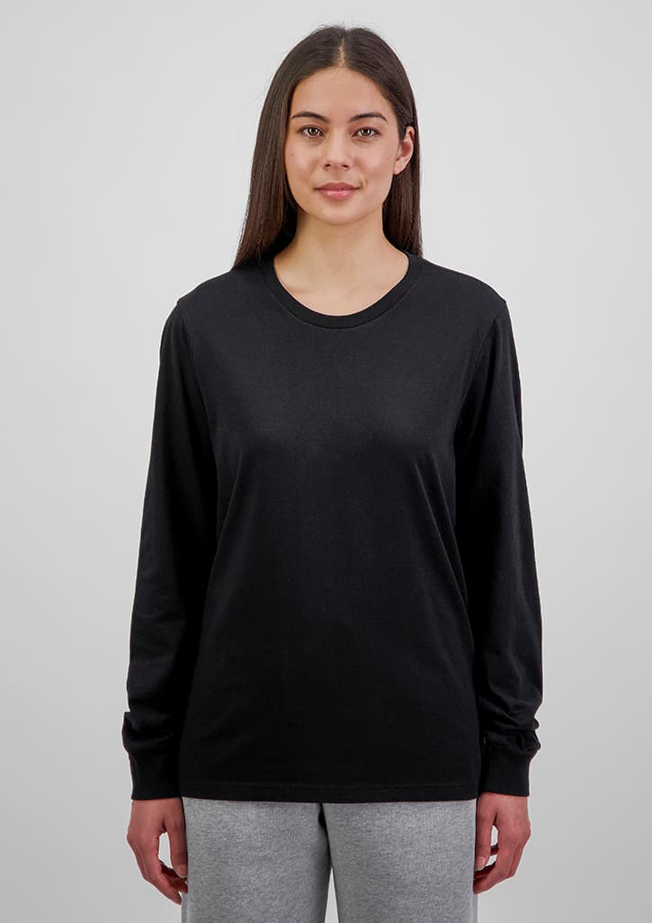 Basis Womens Long Sleeve Tee — Black