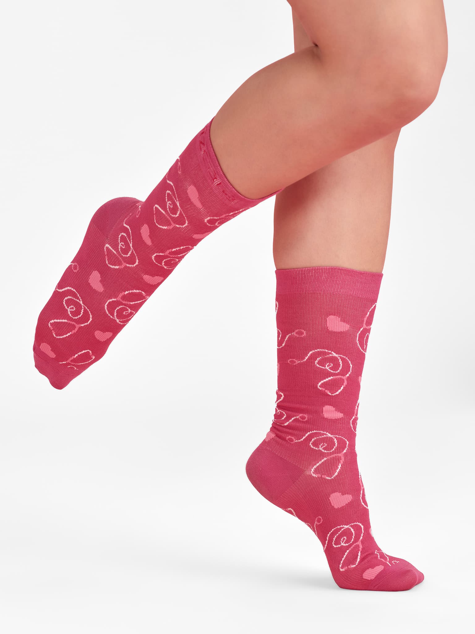 Pink Unisex Happy Feet Comfort Socks — Pink