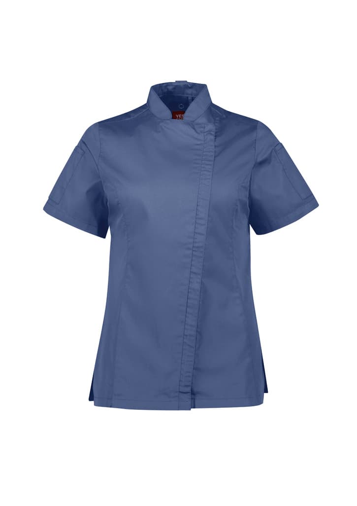 Alfresco Womens Short Sleeve Chef Jacket — Grey Smoke