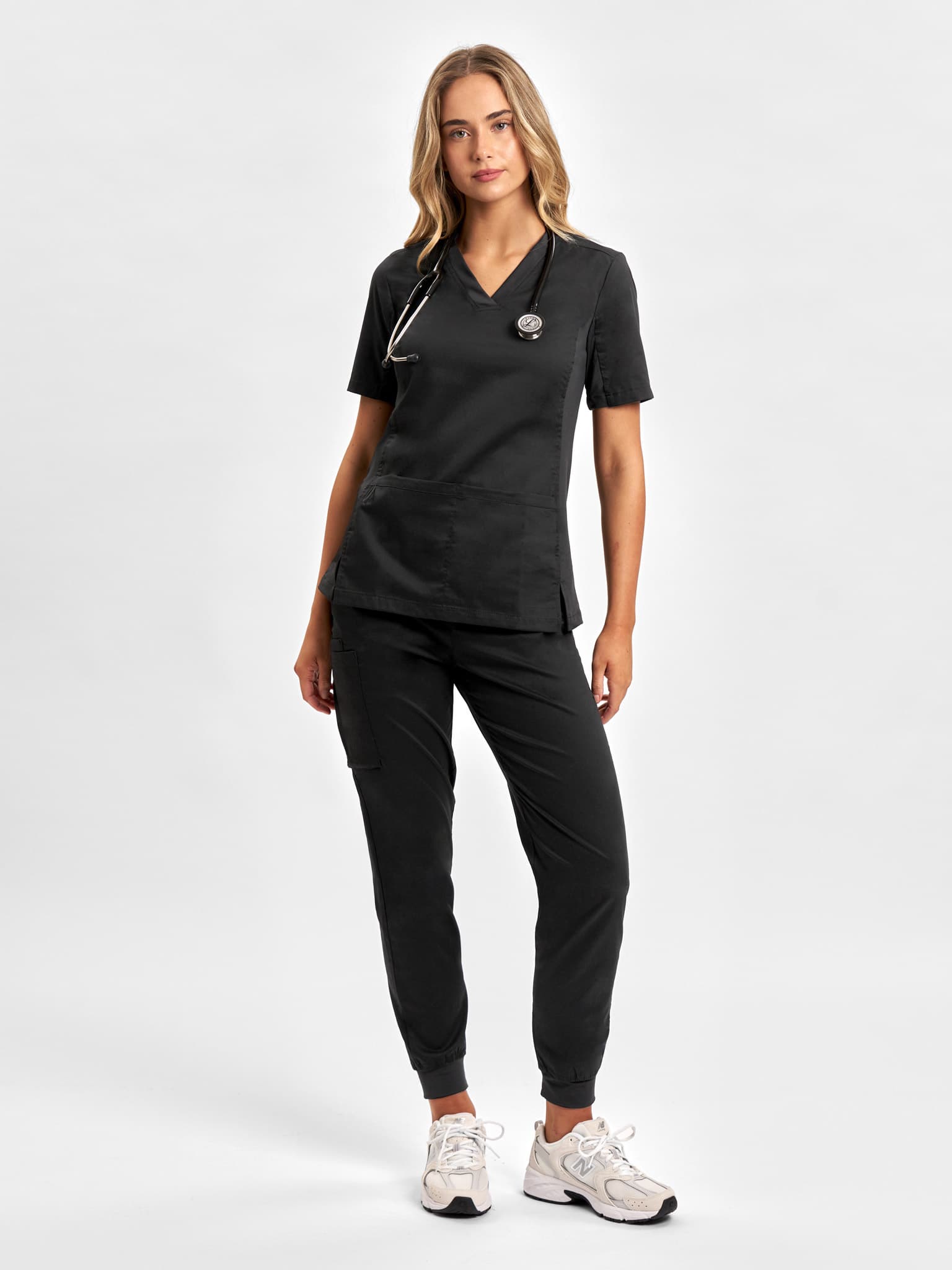 Riley Womens Slim Leg Jogger Scrub Pant — Black