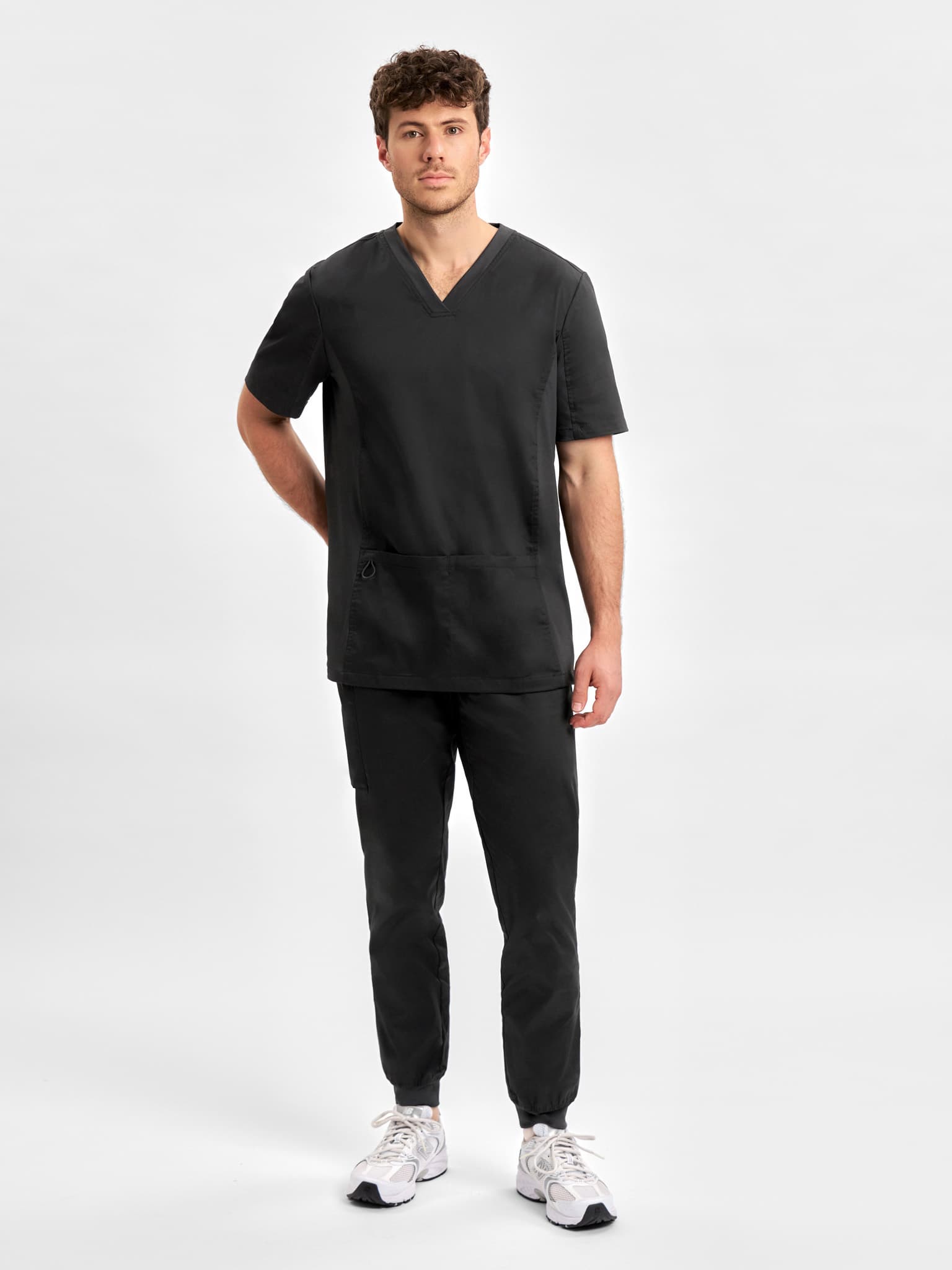 Riley Mens Slim Leg Jogger Scrub Pant — Black