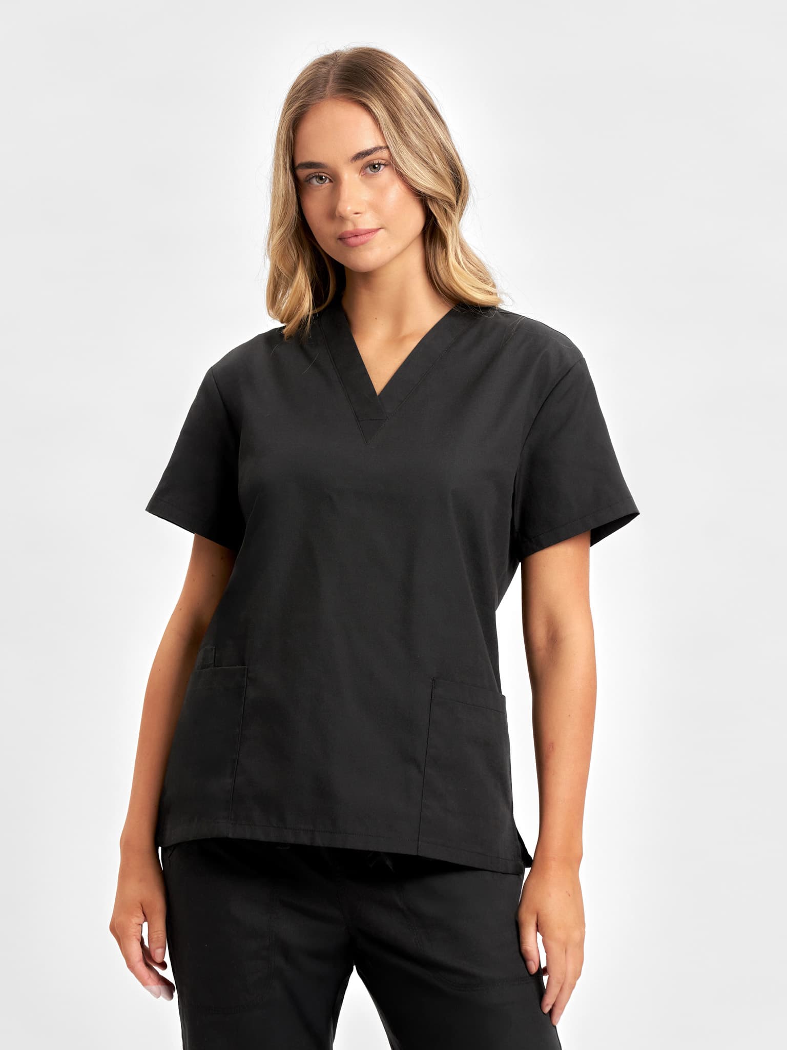 Classic Womens Scrub Top — Black
