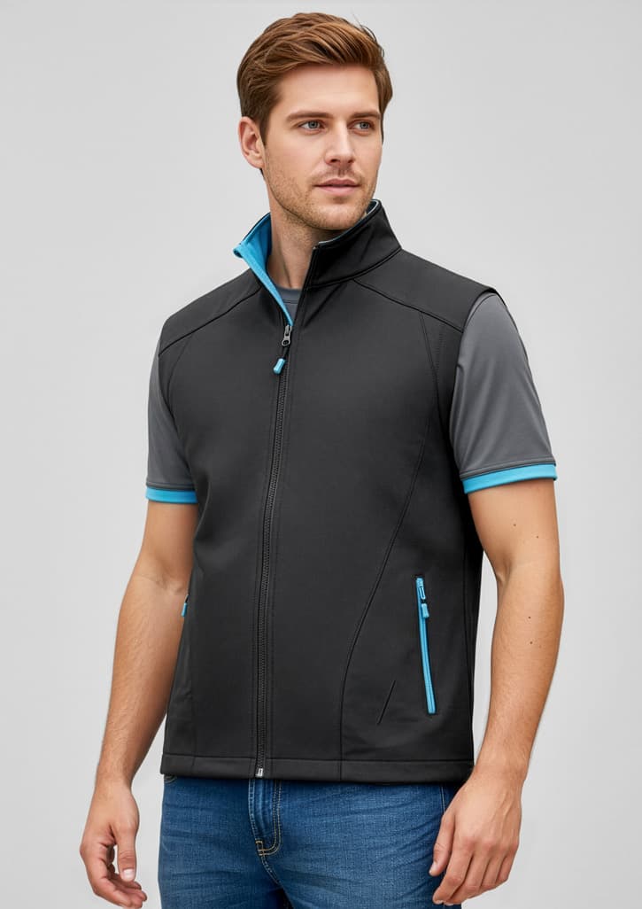 Geneva Mens Vest — Black/Cyan