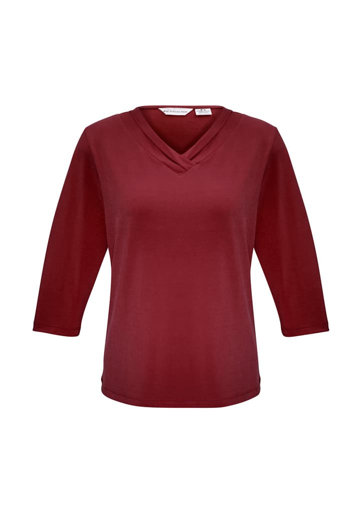 Lana Womens 3/4 Sleeve Top — Cherry
