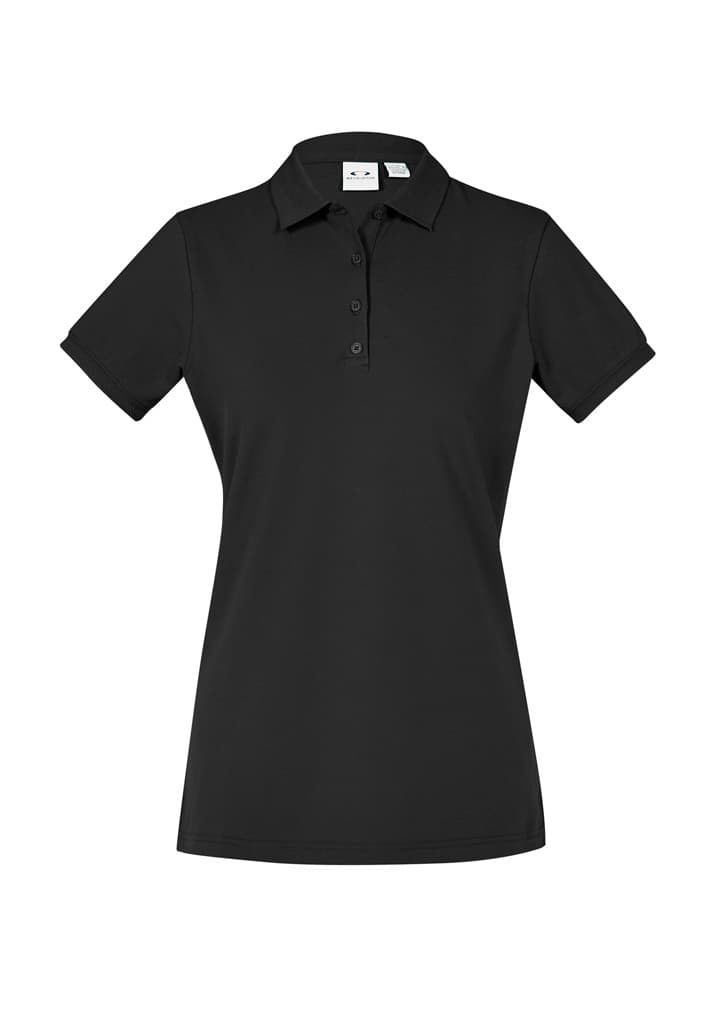 City Womens Short Sleeve Polo — Black