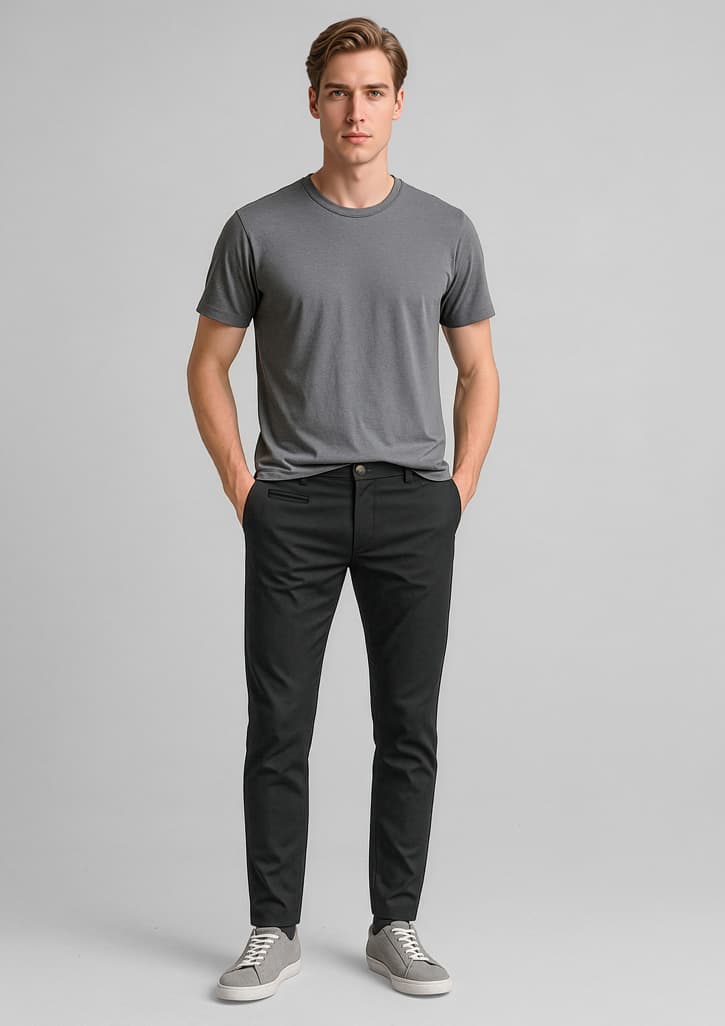 Traveller Mens Tapered Stretch Chino Pant — Black