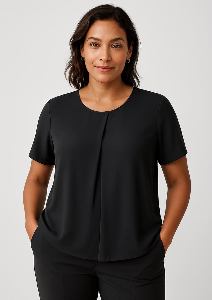 Sydney Womens Short Sleeve T-Top — Black