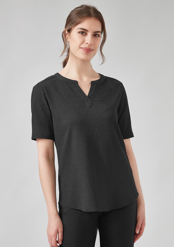 Ruché Womens Short Sleeve Shirt — Black