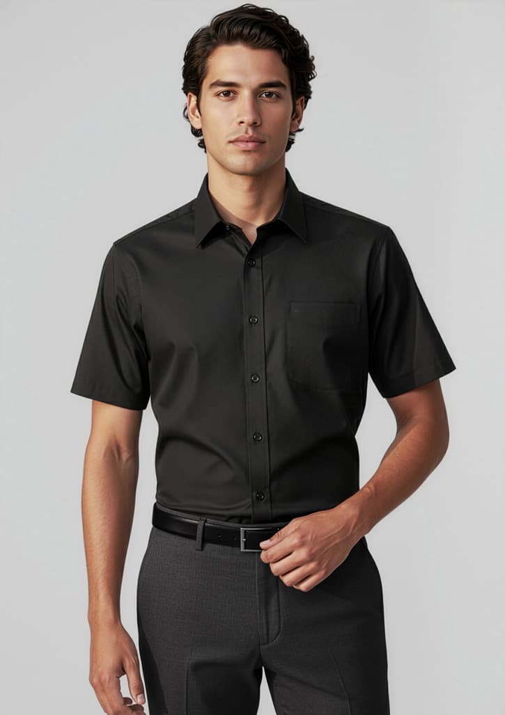 Base Mens Short Sleeve Shirt — Black