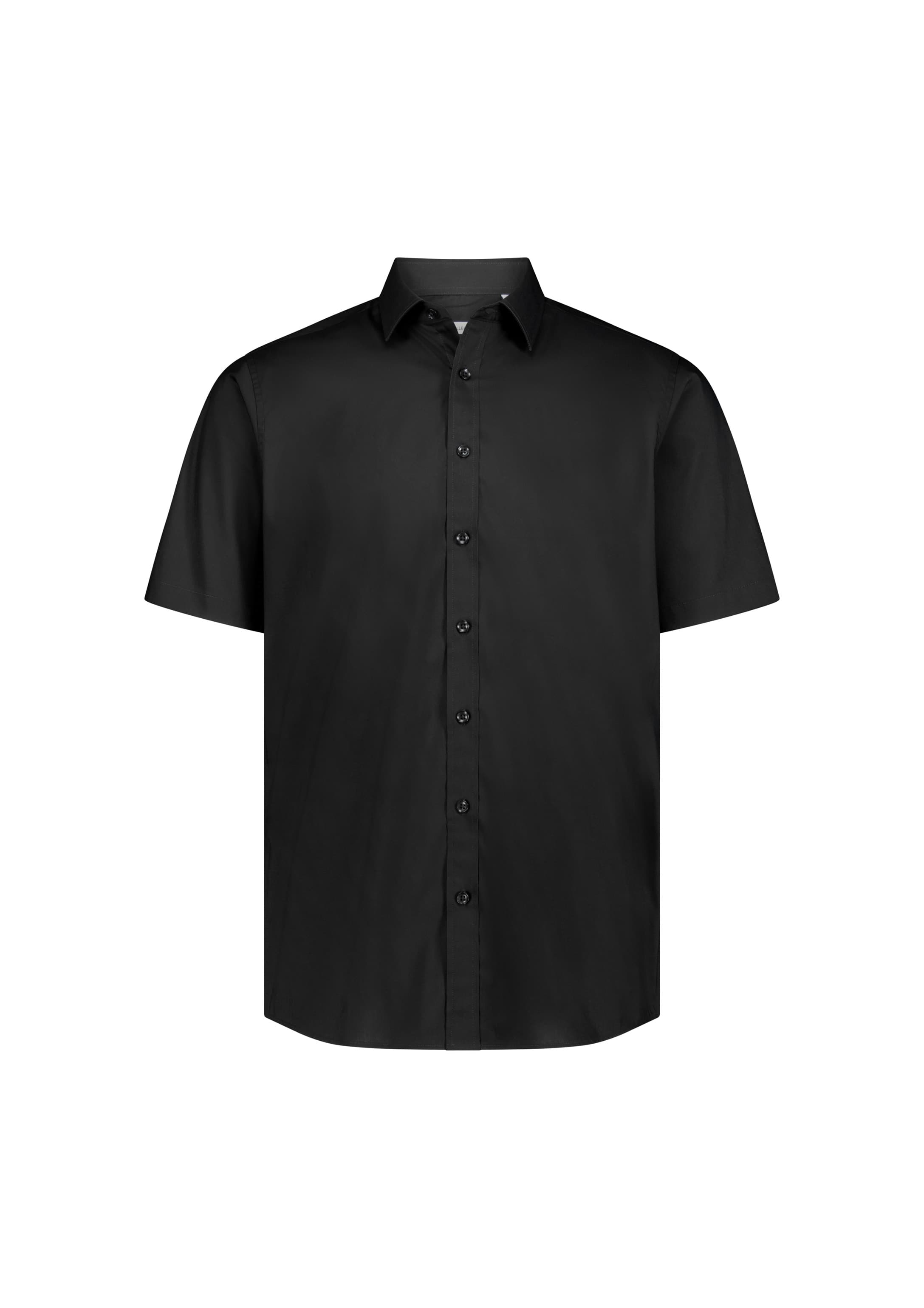 Fitzroy Mens Classic Fit Short Sleeve Shirt — Black