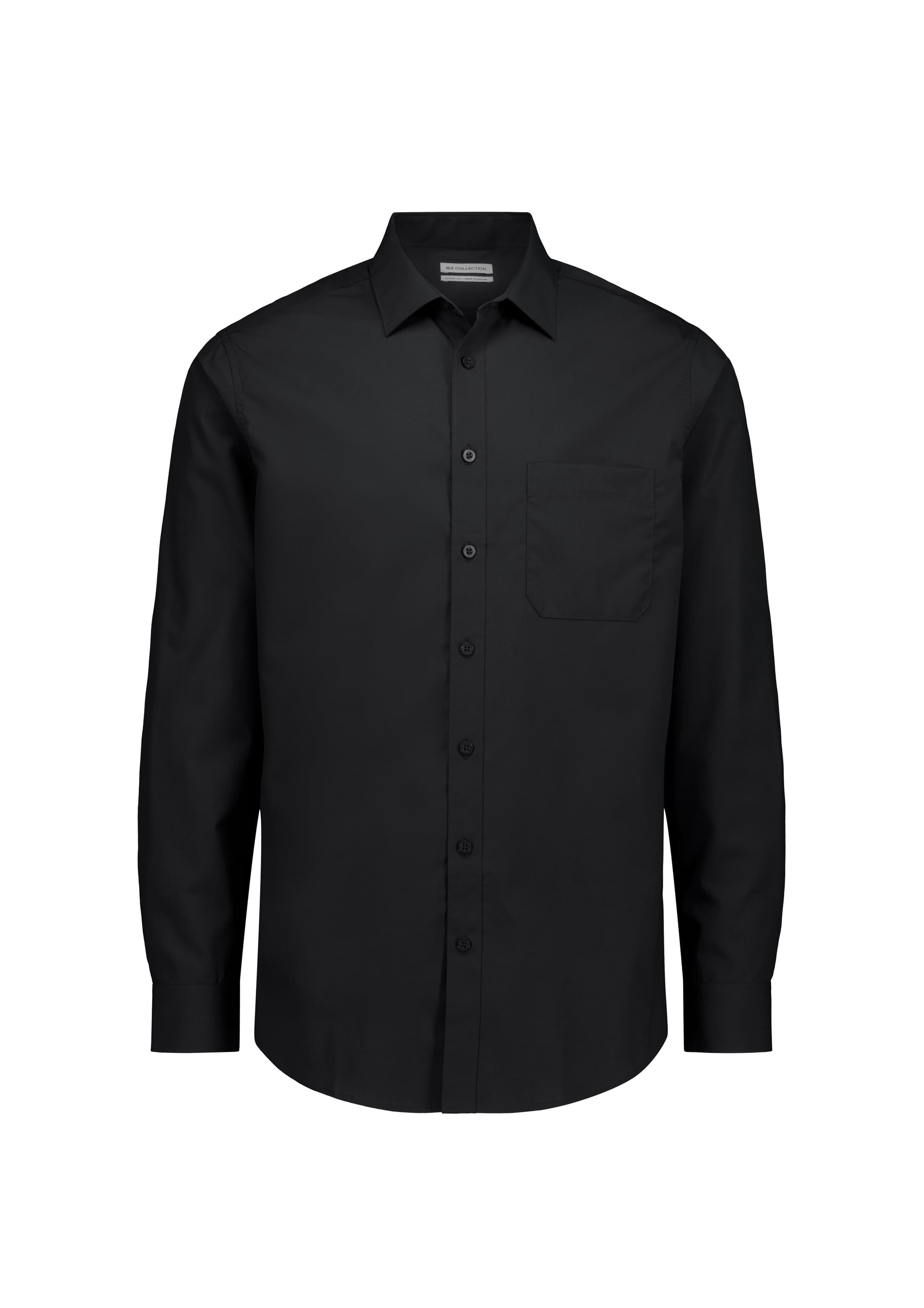 Lexington Mens Classic Fit Long Sleeve Shirt — Black