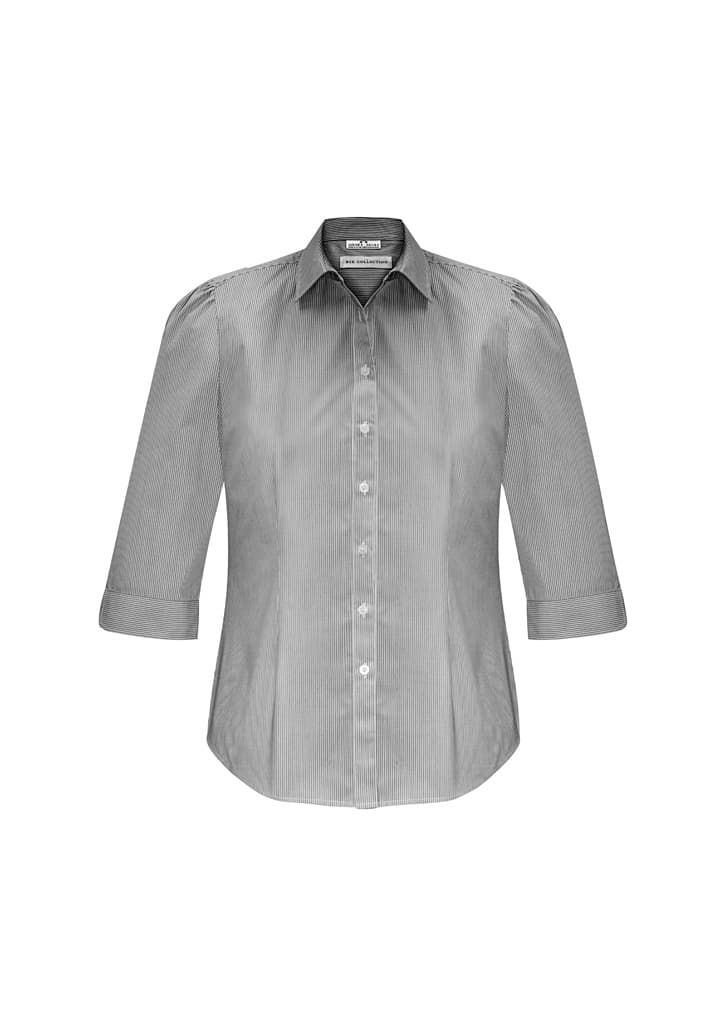 Euro Womens 3/4 Sleeve Shirt — Black