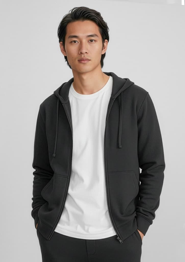 Crew Mens Zip Hoodie — Black