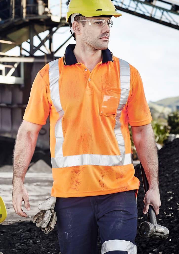 Mens TTMC-W23 Short Sleeve Polo — Orange/Navy