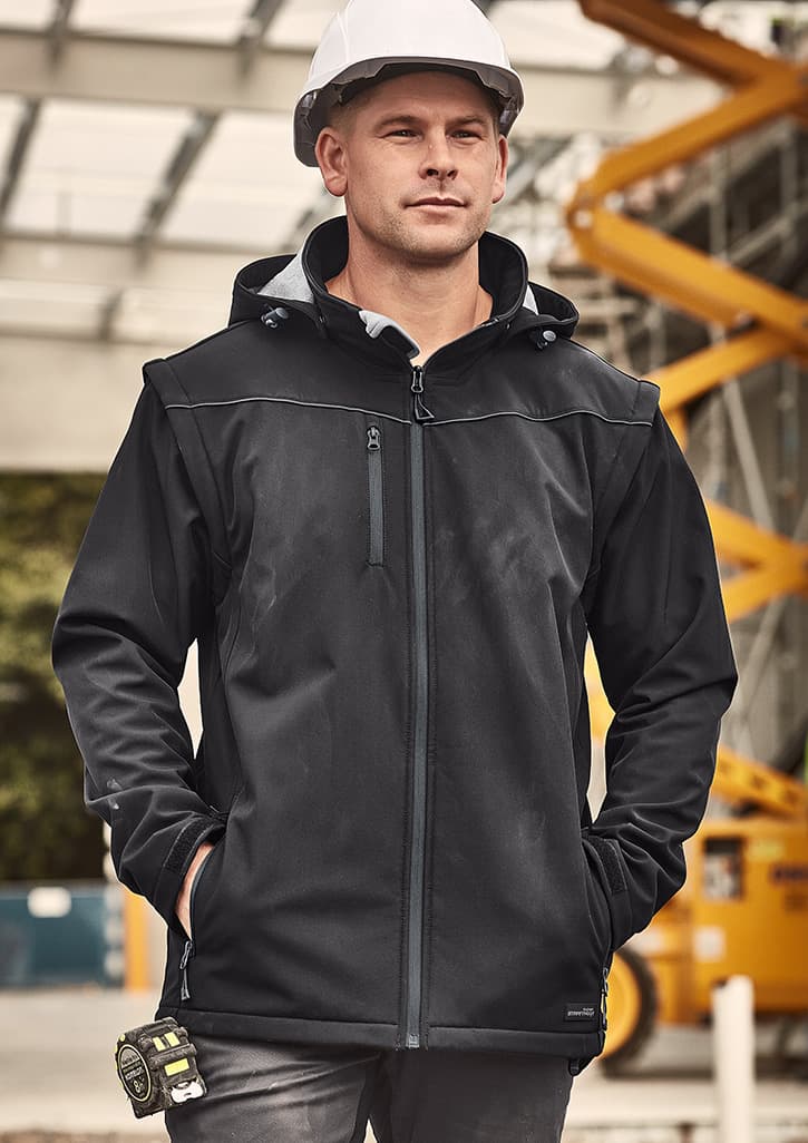 Unisex Streetworx 2 In 1 Stretch Softshell Jacket — Black