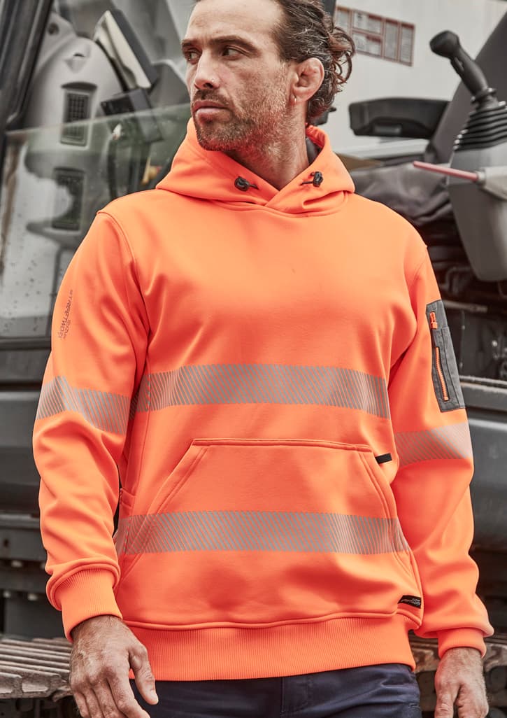 Unisex Streetworx Segmented Tape Water Resistant Hoodie — Orange