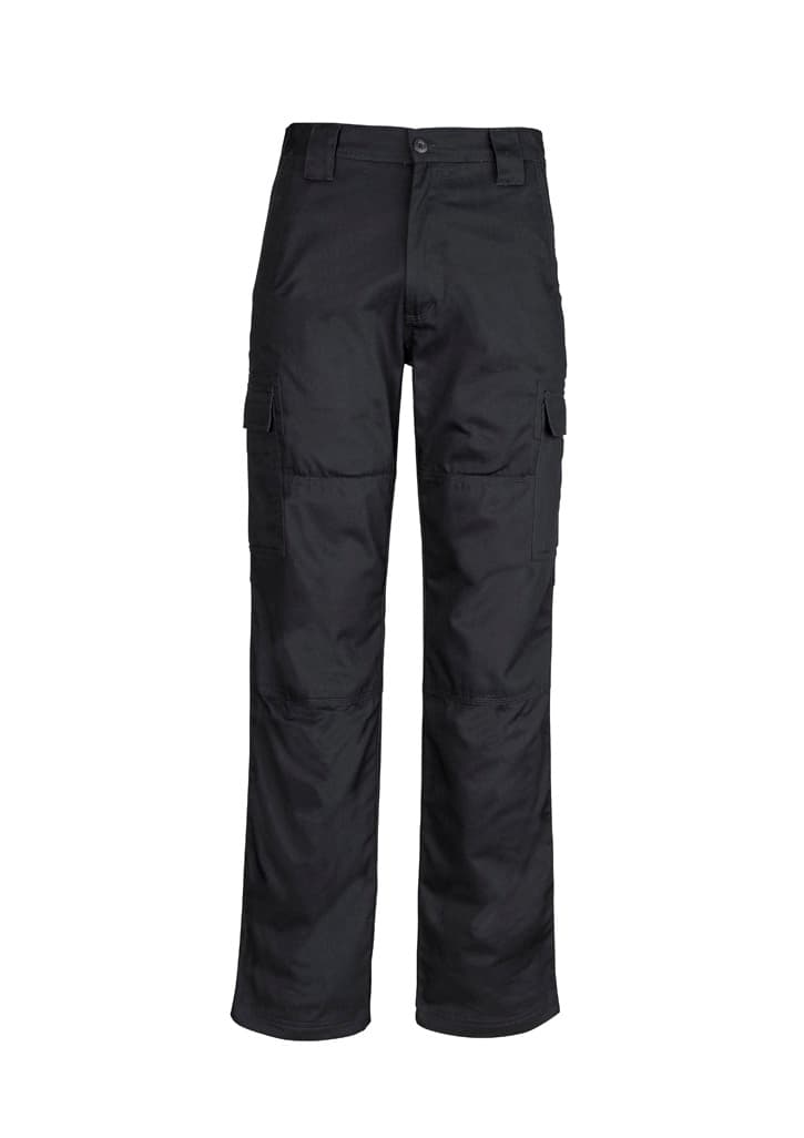 Mens Midweight Drill Cargo Pant (Stout) — Black