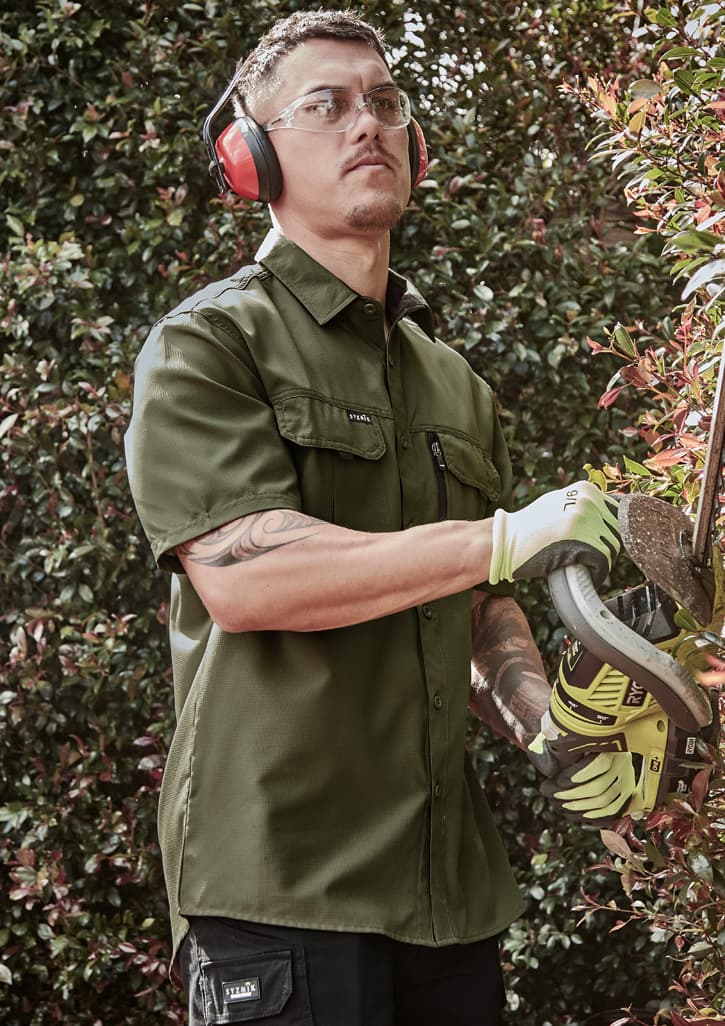 Mens Outdoor Short Sleeve Shirt — Army