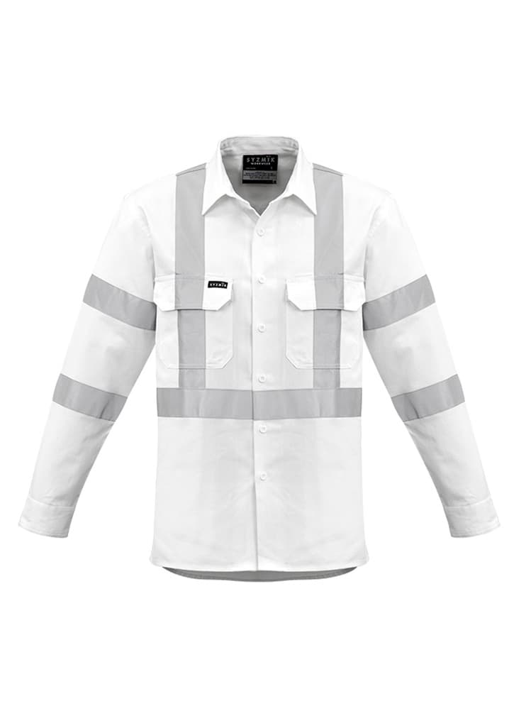 Mens Bio Motion X Back Taped Long Sleeve Shirt — White