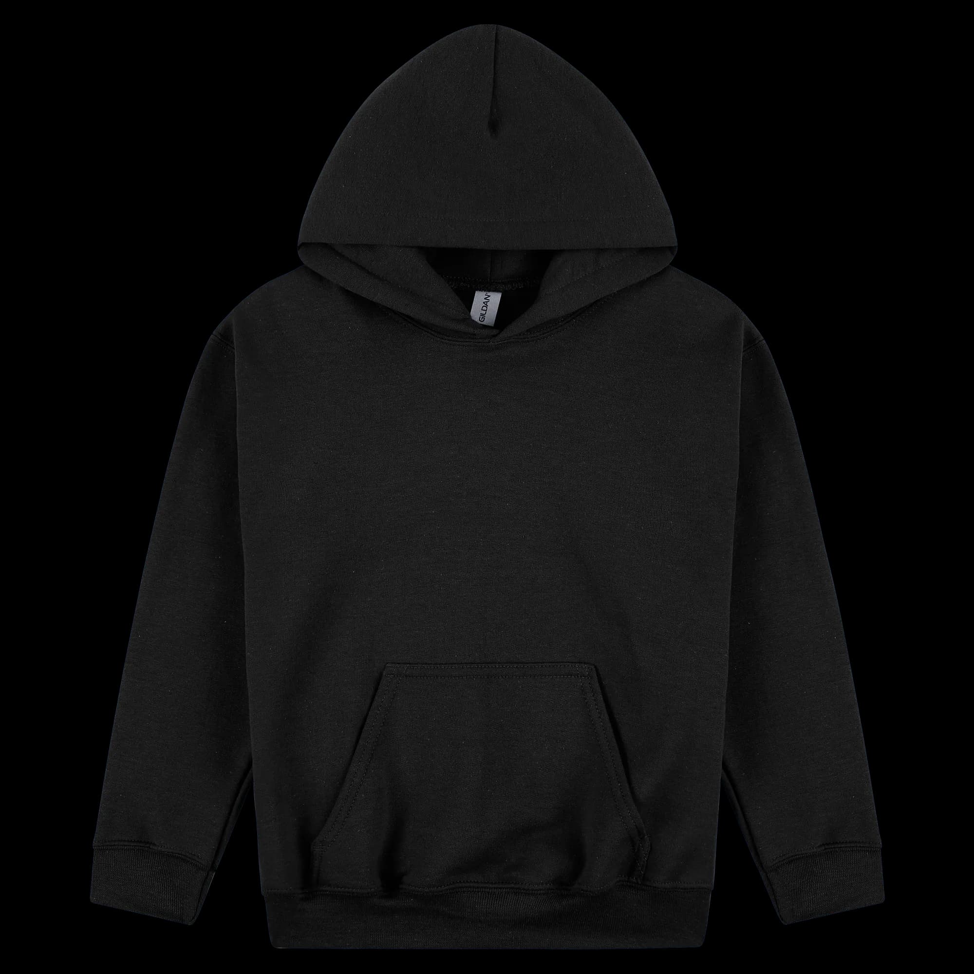 18500B Gildan Heavy Blend Youth Hooded Sweatshirt — Black