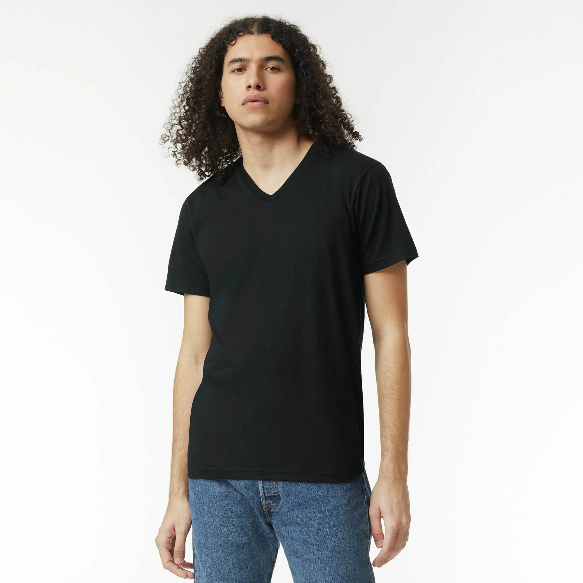 2006CVC American Apparel CVC Unisex V-neck T-shirt — Black