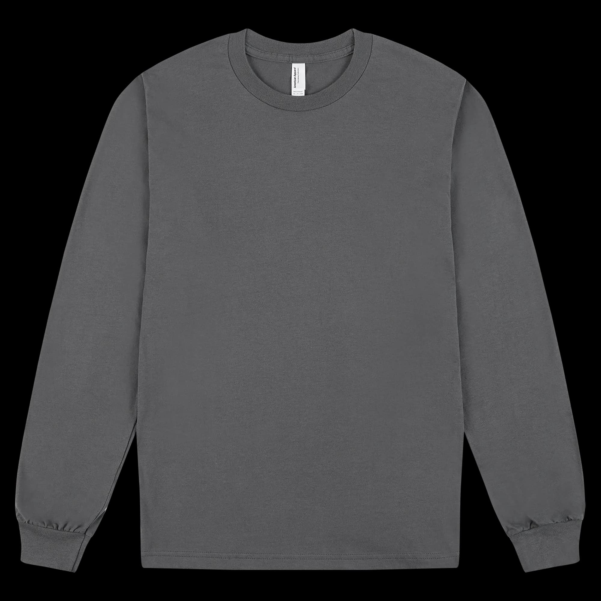 2007W American Apparel Cotton Long Sleeve Fine Jersey T-shirt — Asphalt