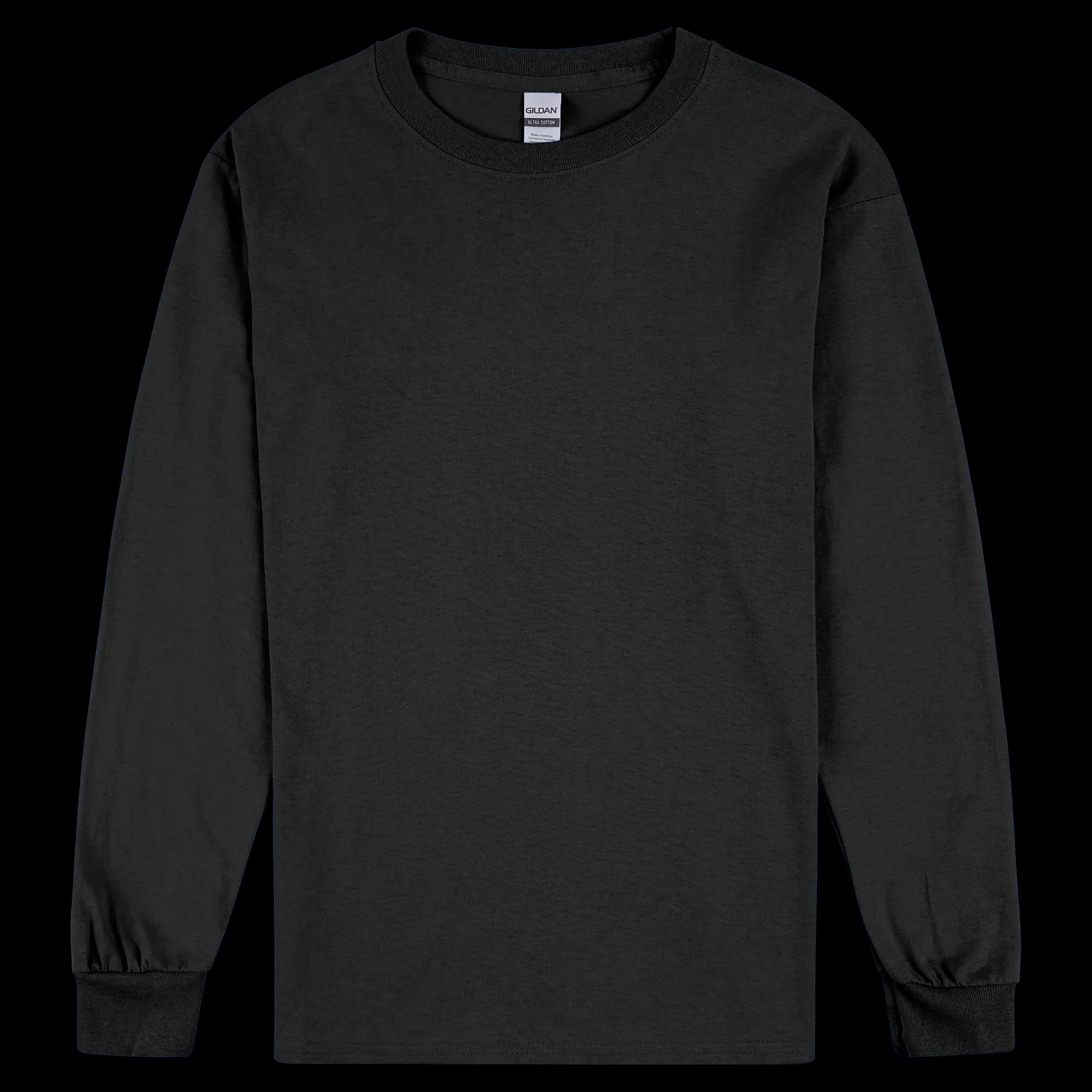 2400 Gildan Ultra Cotton Adult Long Sleeve T-Shirt — Black