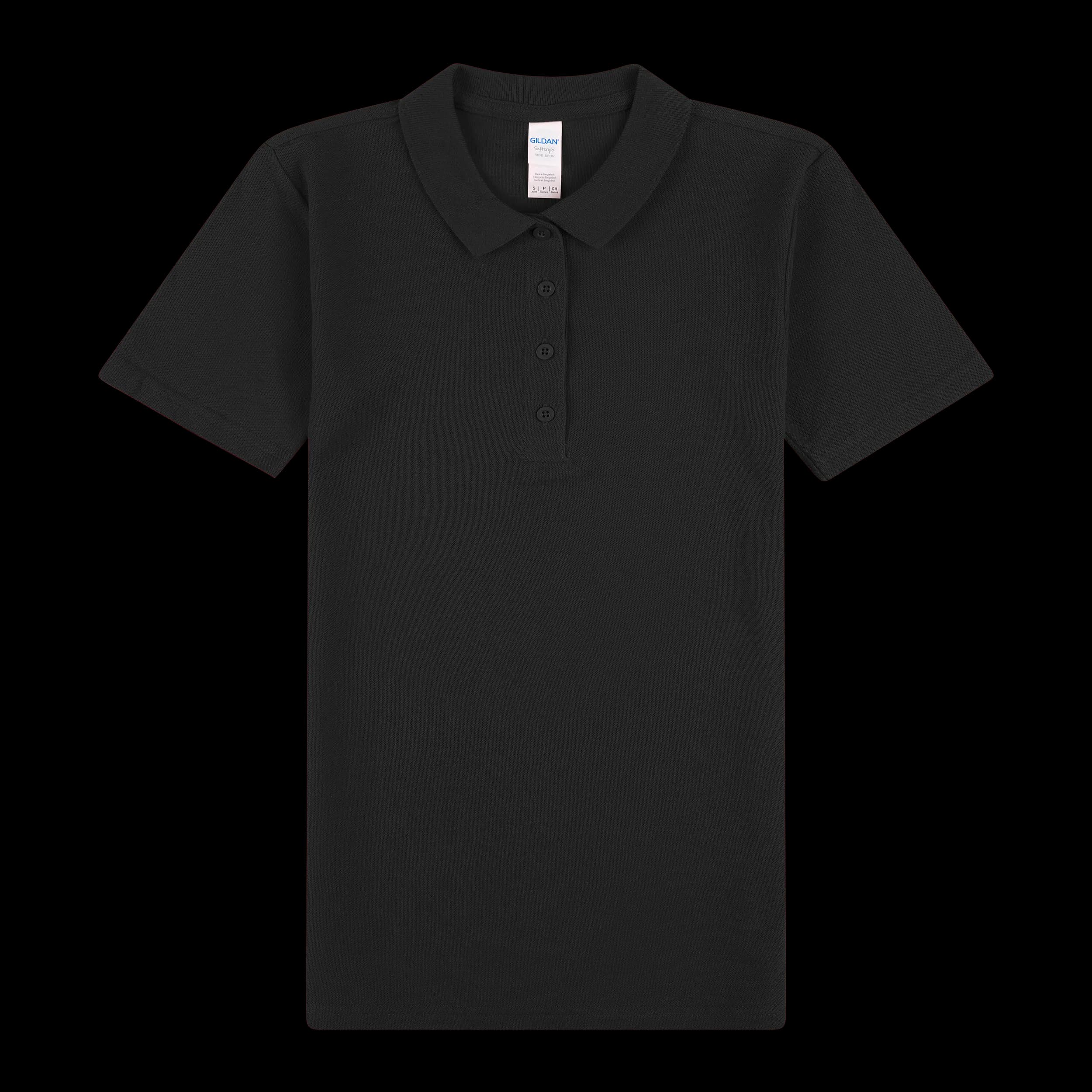 64800L Gildan Softstyle Ladies' Double Pique Polo — Black