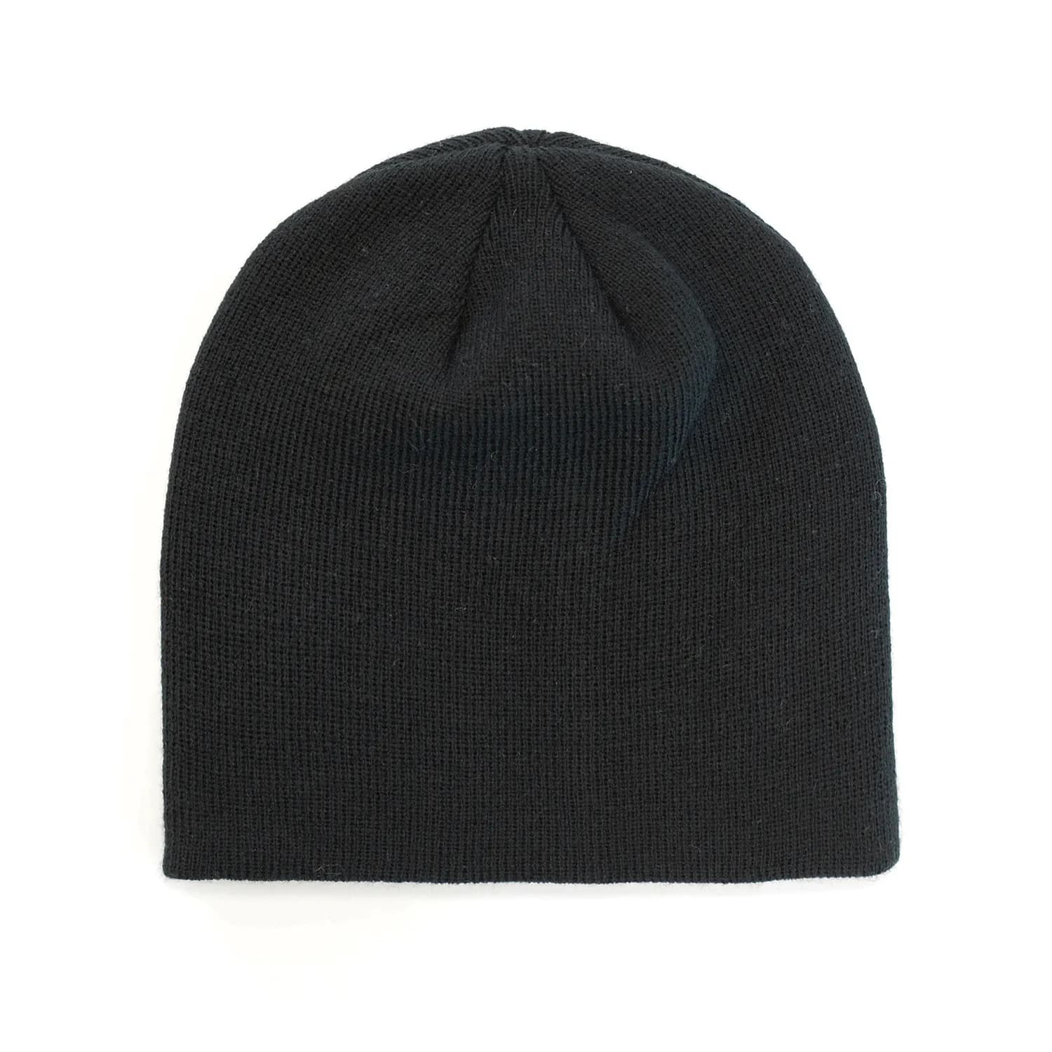 5002 Headwear24 Skull Beanie — Black