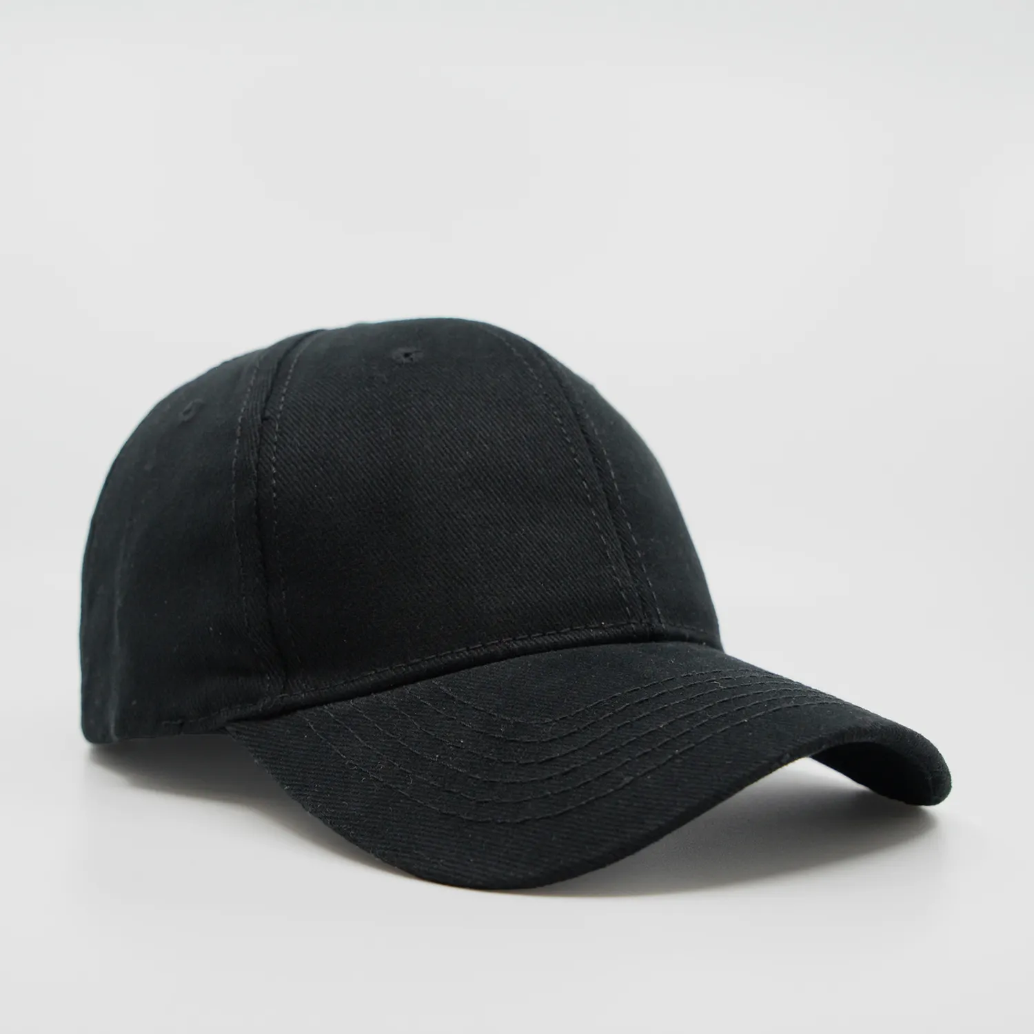 6009 Headwear24 6 Panel Brushed Cotton Cap — Black