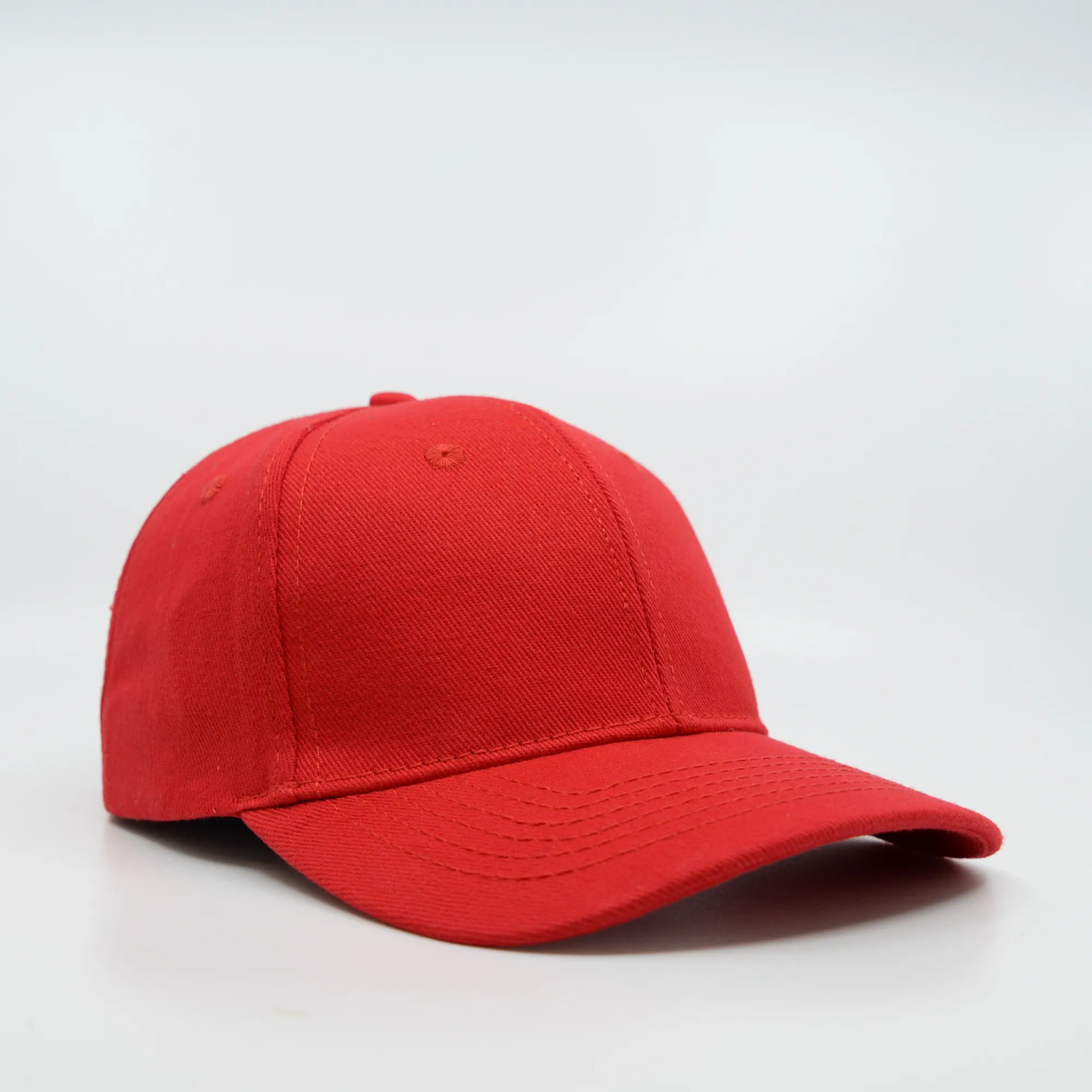 V6009 Headwear24 Value 6 Panel Brushed Cotton Cap — Red