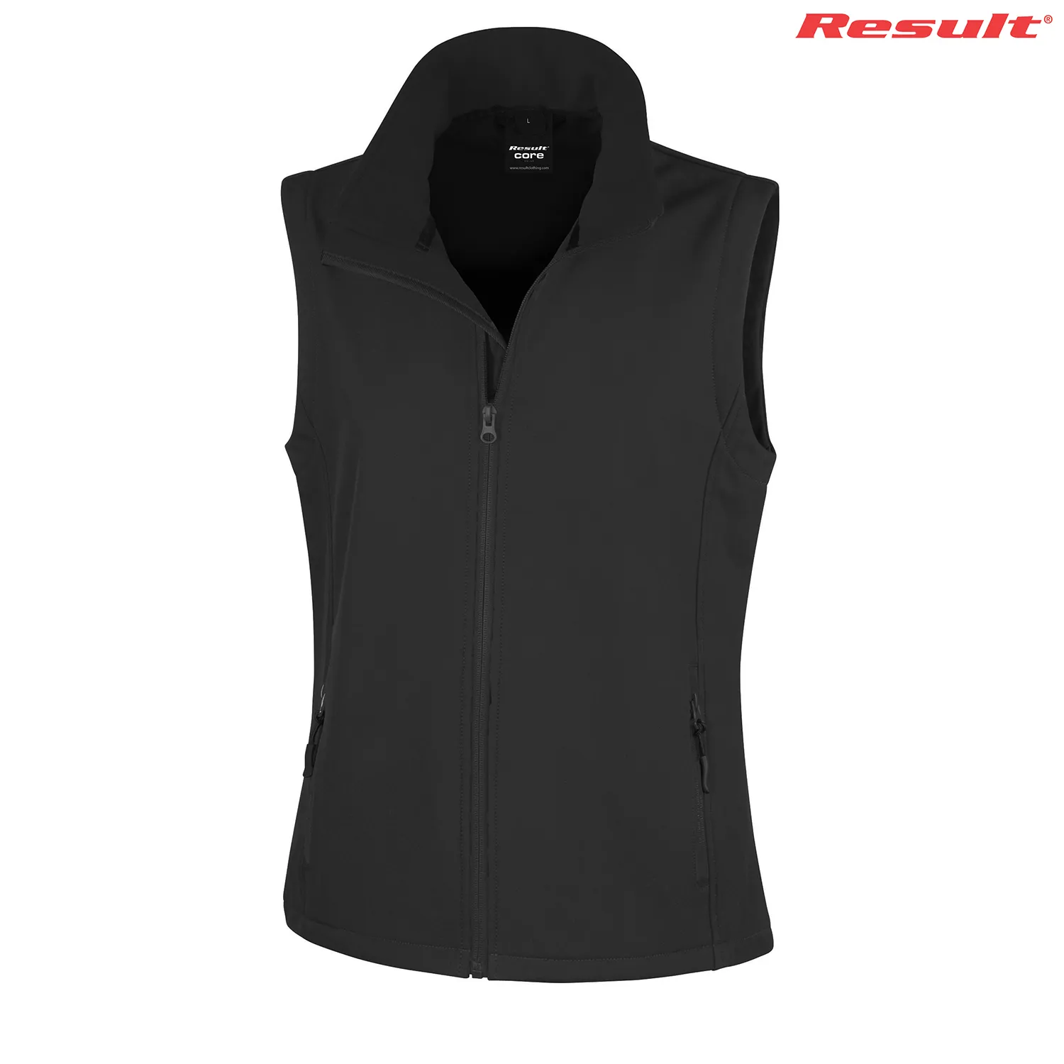 R232F Result Ladies Printable Softshell Vest — Black
