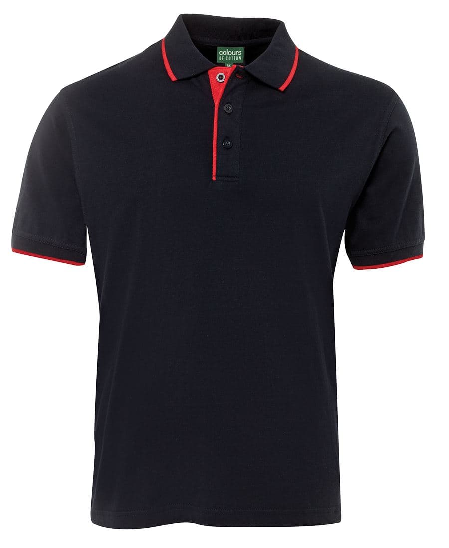 C of C TIPPING POLO — Navy/Red