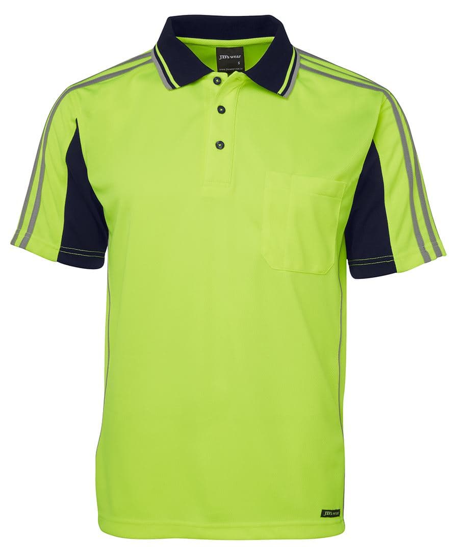 JB's HV 4602.1 S/S ARM TAPE POLO LIME/NAVY-2XS — Lime/Navy