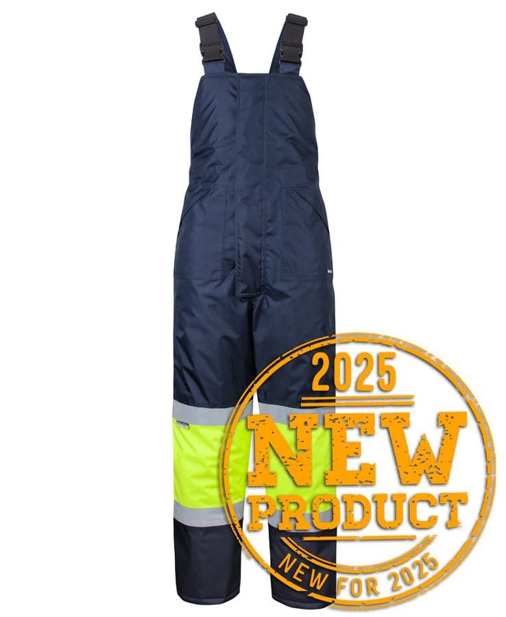 JB's FREEZER BIB & BRACE WITH TAPE — Navy/Lime