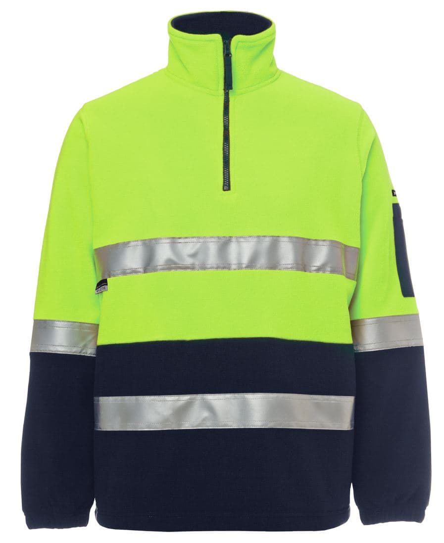 JB's HV (D+N) 1/2 ZIP POLAR — Lime/Navy