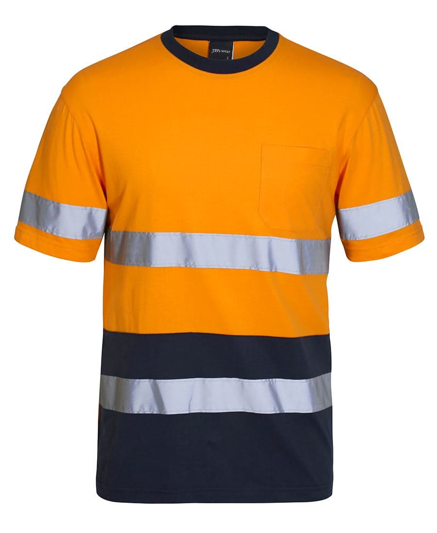 JB's HV (D+N) COTTON T-SHIRT — Orange/Navy