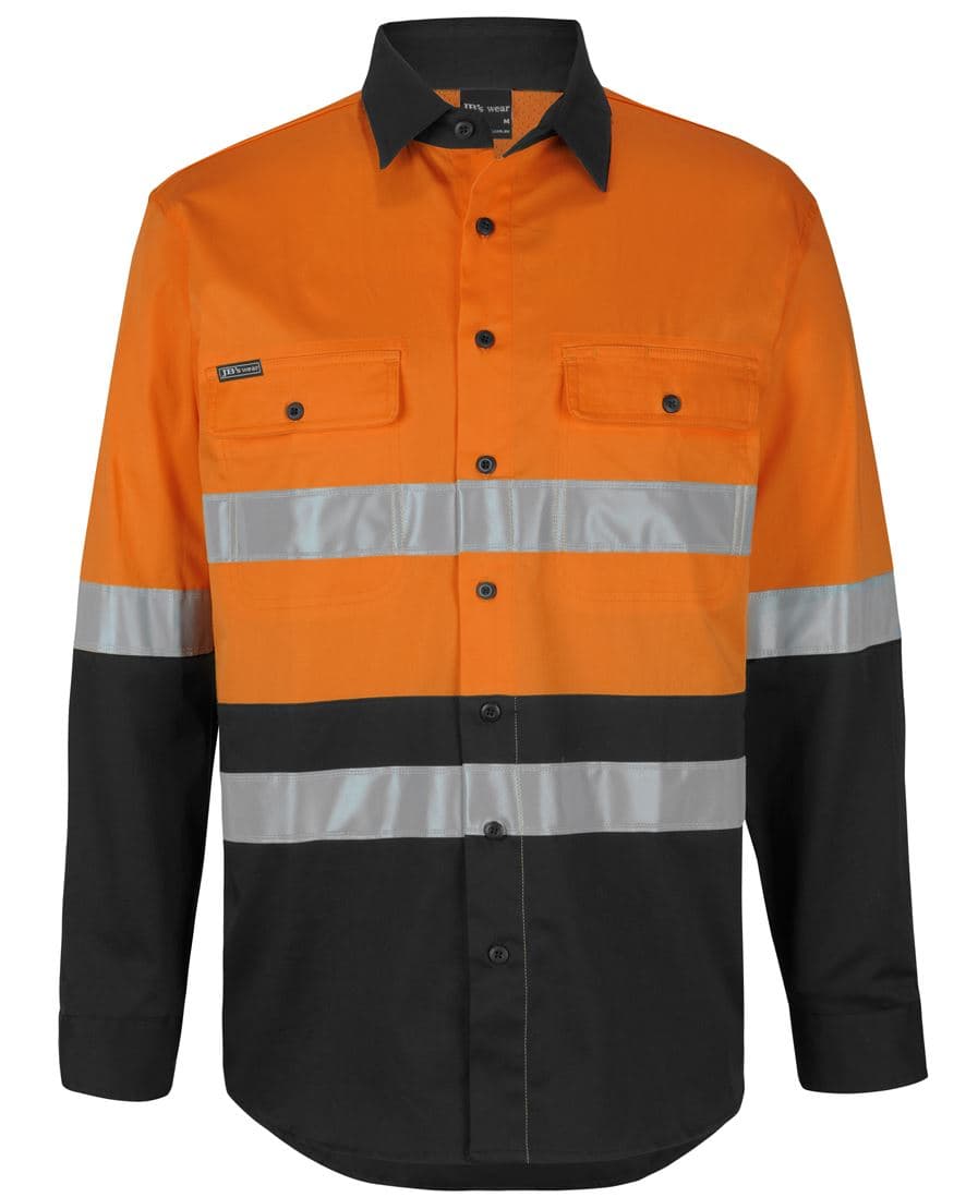 JB's HV D+N L/S STRETCH W/SHIRT WITH TAPE — Orange/Black