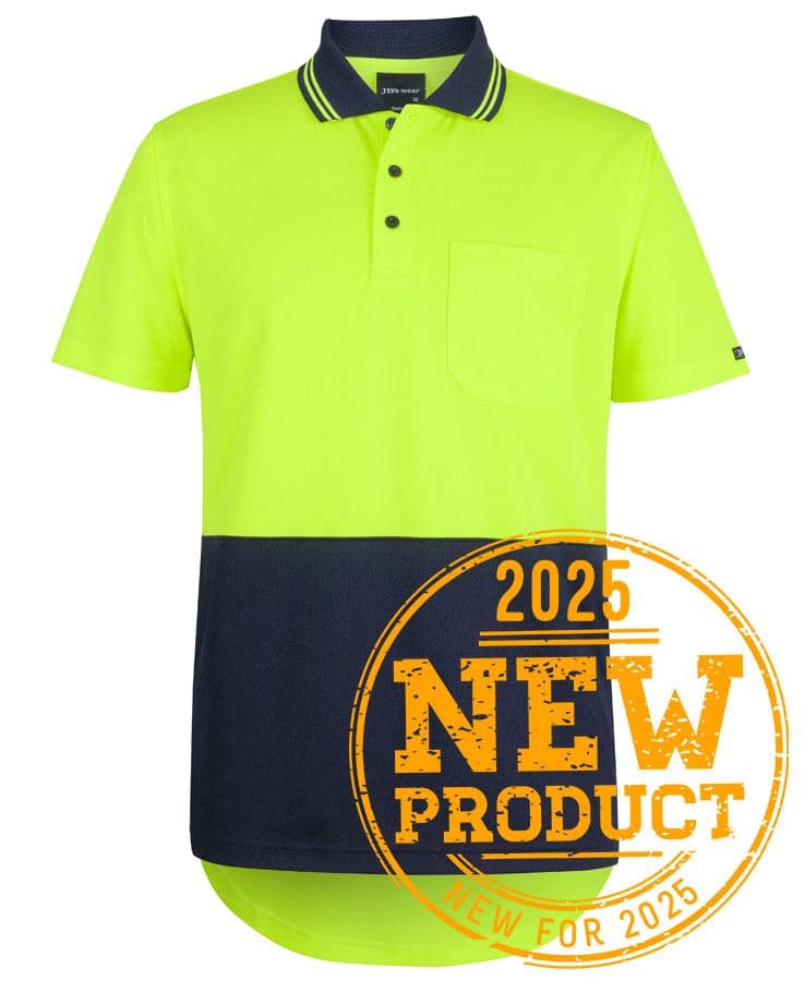 JB's HV S/S DROP TAIL POLO — Lime/Navy