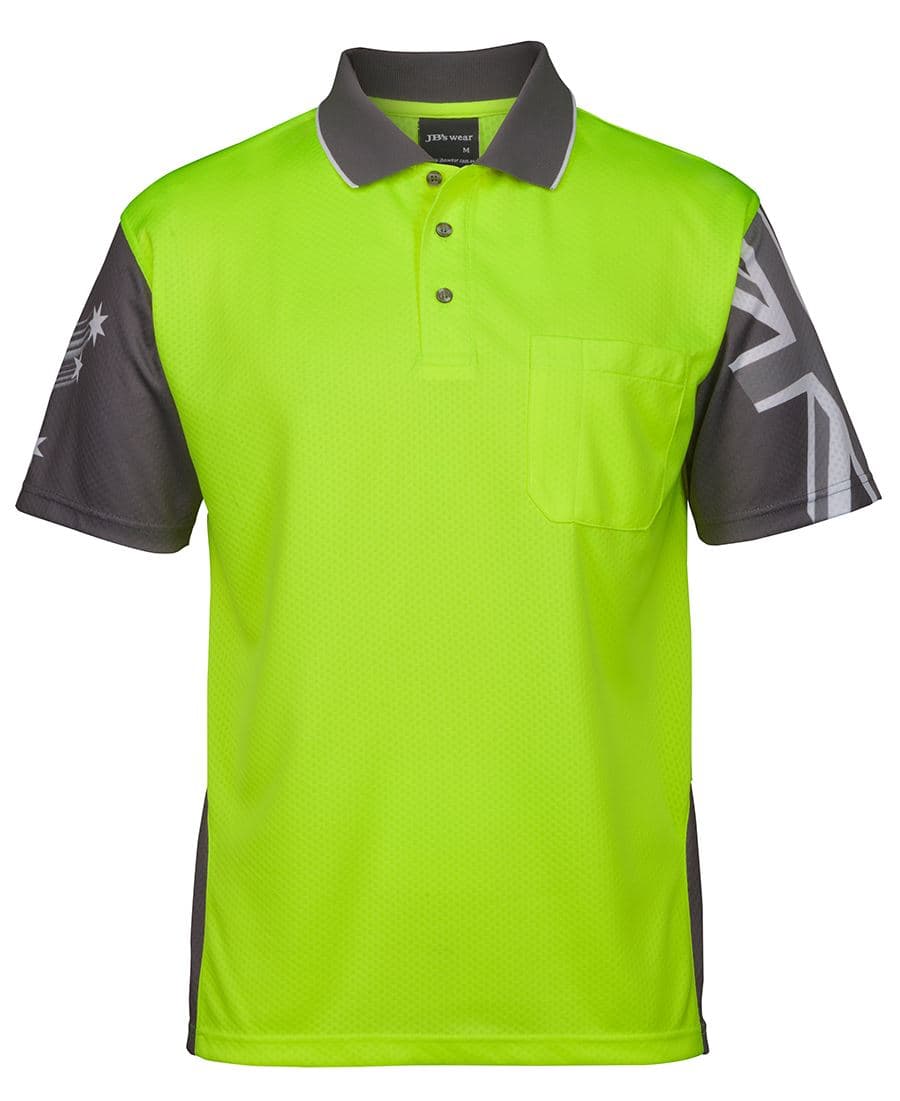 JB's HV SOUTHERN CROSS POLO — Lime/Charcoal