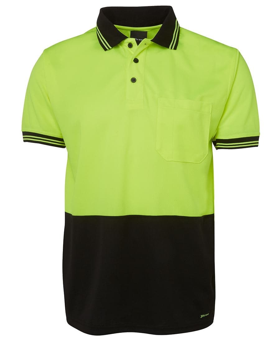 JB's HV S/S TRAD POLO LIME/BLACK-S — Lime/Black