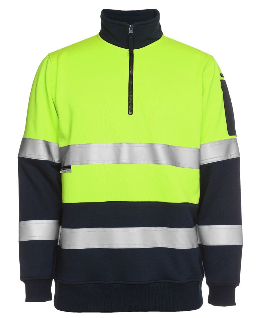 JB's BIOMOTION (D+N) 1/2 ZIP FLEECY SWEAT LIME/NAVY-XS — Lime/Navy