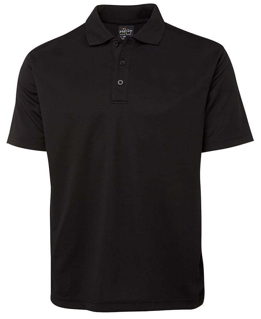 PODIUM S/S POLY POLO BLACK -2XS — Black