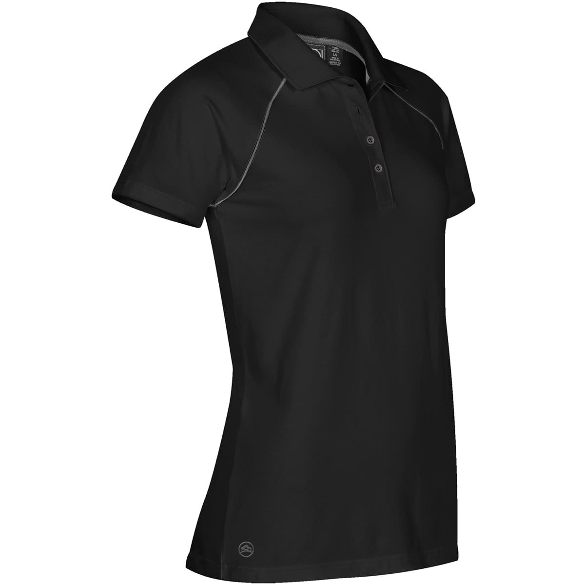 WOMEN'S PIRANHA PERFORMANCE POLO — Black,Granite